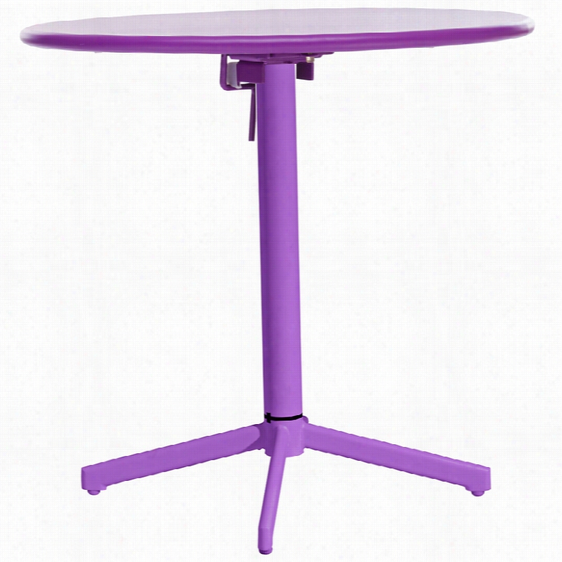 Contemporary Zuo Big Wave Purple Outdoor Folding Table -30-inches-w