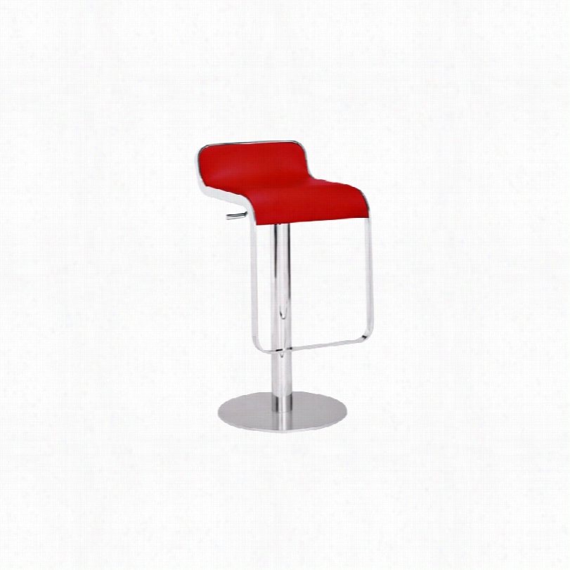 Contemporary Zuo Equino Red 16 1/2-inch-w Armless Bbarstool