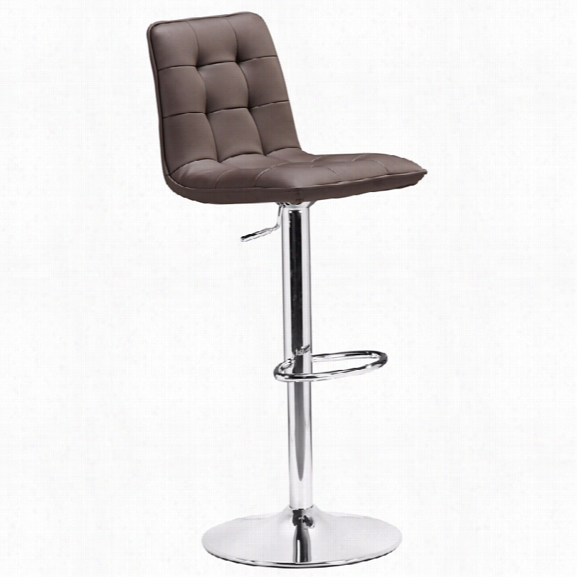 Contemporary Zuo Oxygen Modern Espresso Leatherette Bar Or Counter Stool