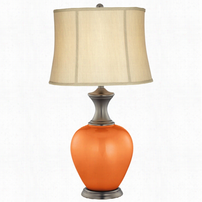 Transitional Burnt Orange Metallic Aliison Glass 31 1/2-inch-h Table Lamp