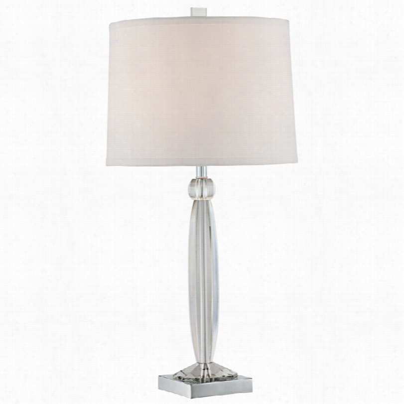 Transitkonal Doris Column Crystal 26-inch-h Table Lamp