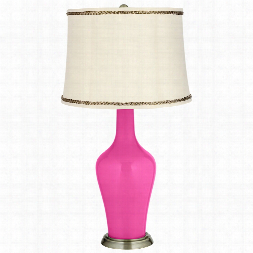 Tranxitional Fuchsia Brass Anya 32 1/4-inch-h Table Lamp With Twisst Trim