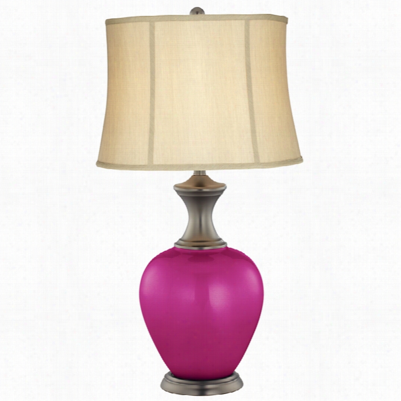 Transktional Fuchsia Rose Metallic Allison Glass 31 1/2-inch-h Table Lamp