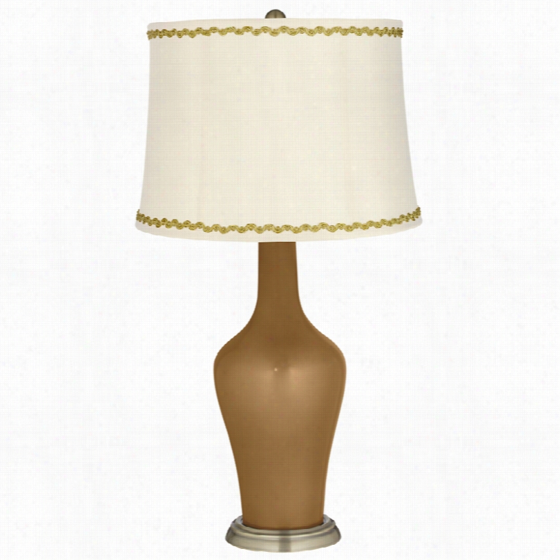 Transitional Light Bronze Metallic And Relaxed Wave Trim Anyya Flat Lamp