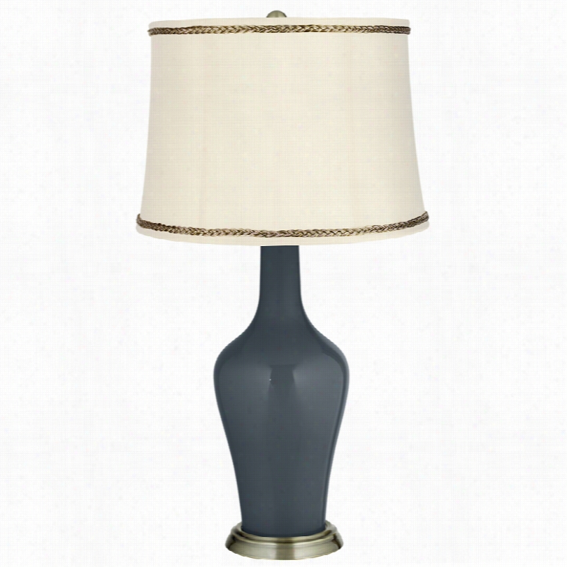 Transitional Outer Space Brass Ayna Synopsis Lamp With Twist Trim