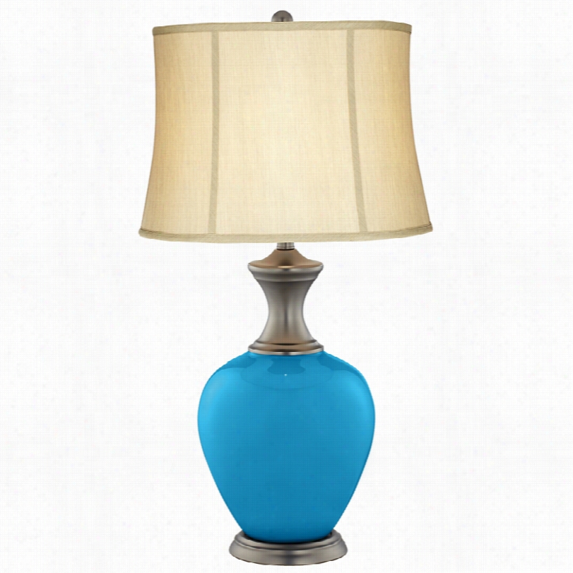 Transitional  River Blue Alison Glass 31 1/2-inch-h Table Lamp