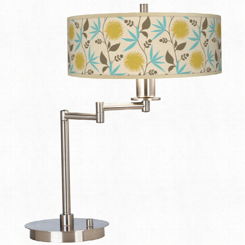 Transitional Se Edling Dahlia Giclee Cfl Swing Arm 20 1/2-inch-h Desk Lamp