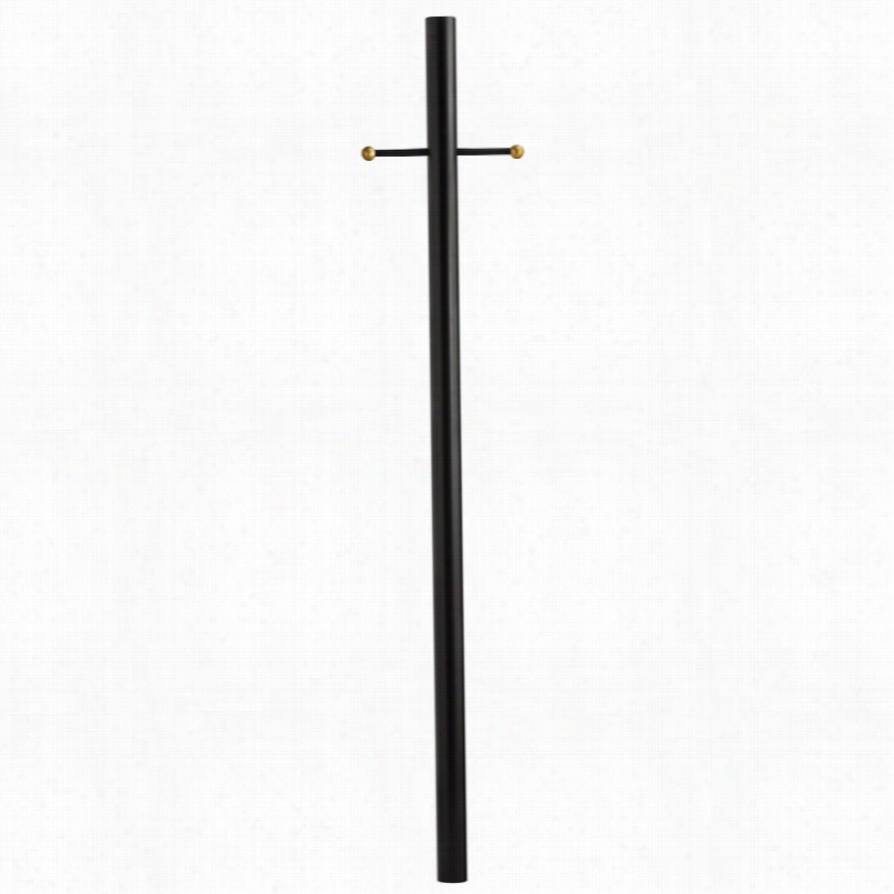 Black 84"" Direct Burial Outdoor Post Light With Ladder Rest