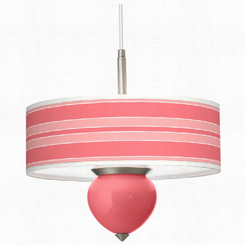 Contemporary 16-inch-wrose Bold Stripe Cleo Pendant Chandeliwr