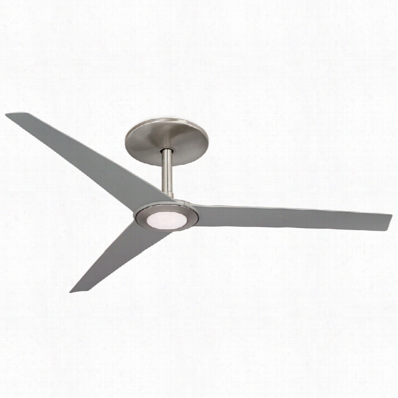 Contemporary 60"" Ozone␞ led Brushed Nickel Ceiling Fan - 8"" Extensi0n