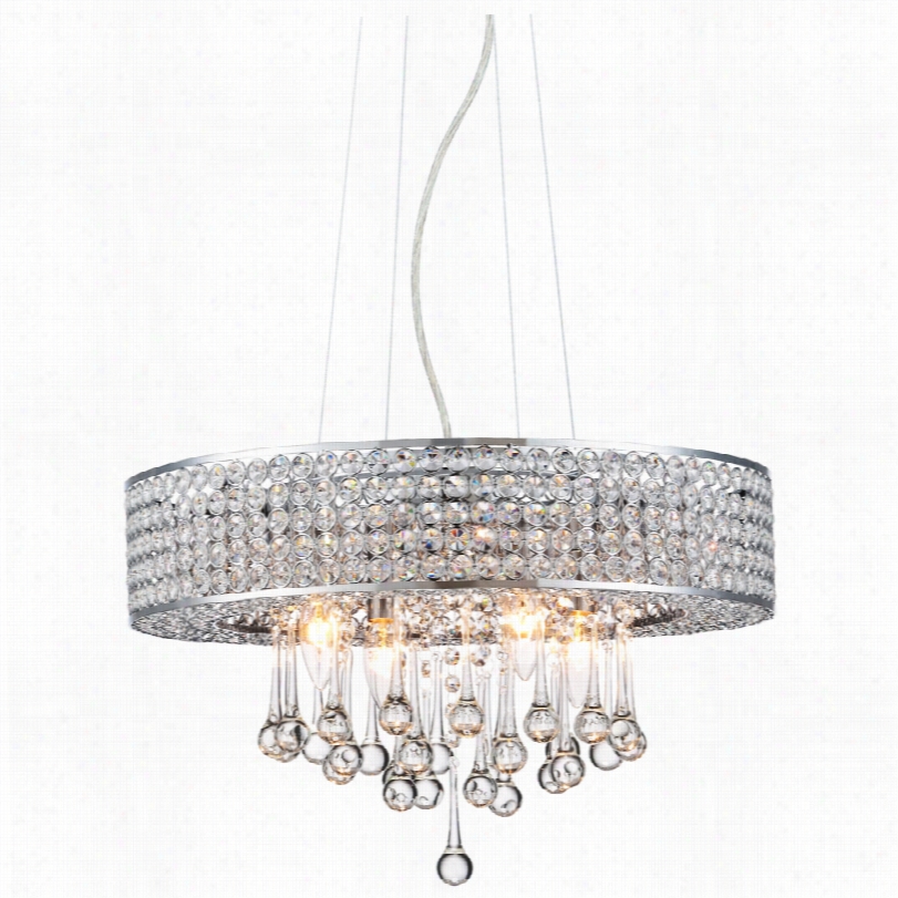 Contemporary Adaline Chrome Crystal 19 1/4-inch-w Pendant Light