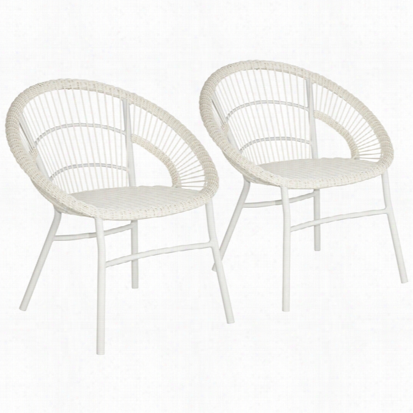 Contemporary Alyso Cove Wove N White 31 1/2-inch-h Set Of 2 Otdoor Chair