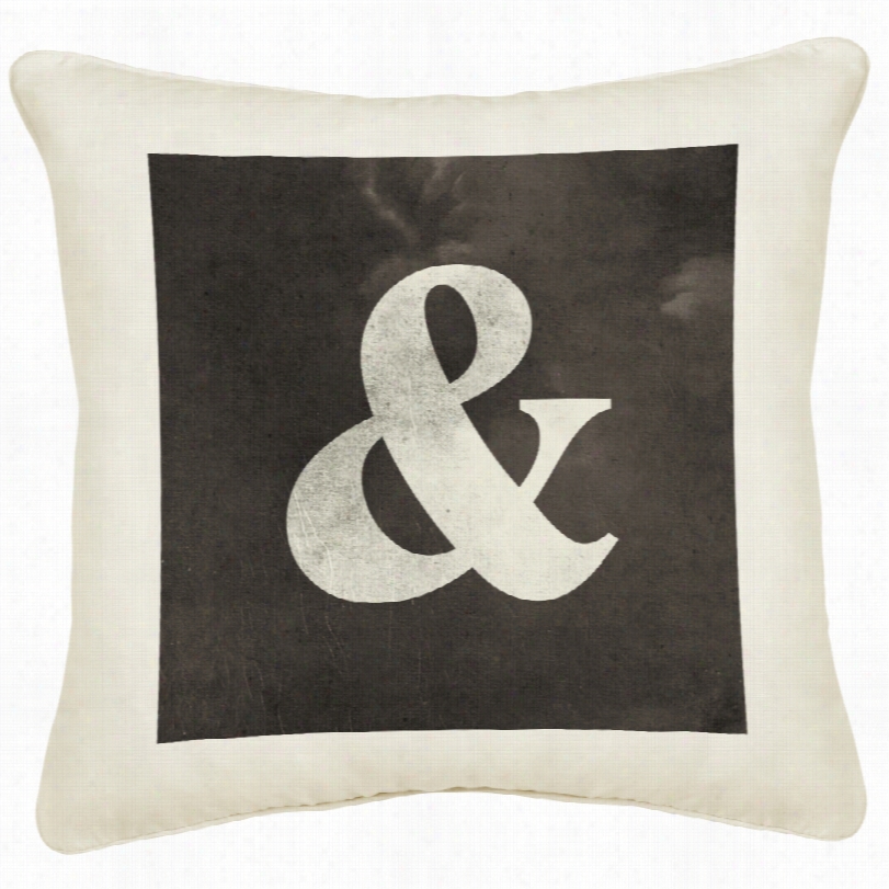 Contemporary Ampersand Cream Canvas  Pillow