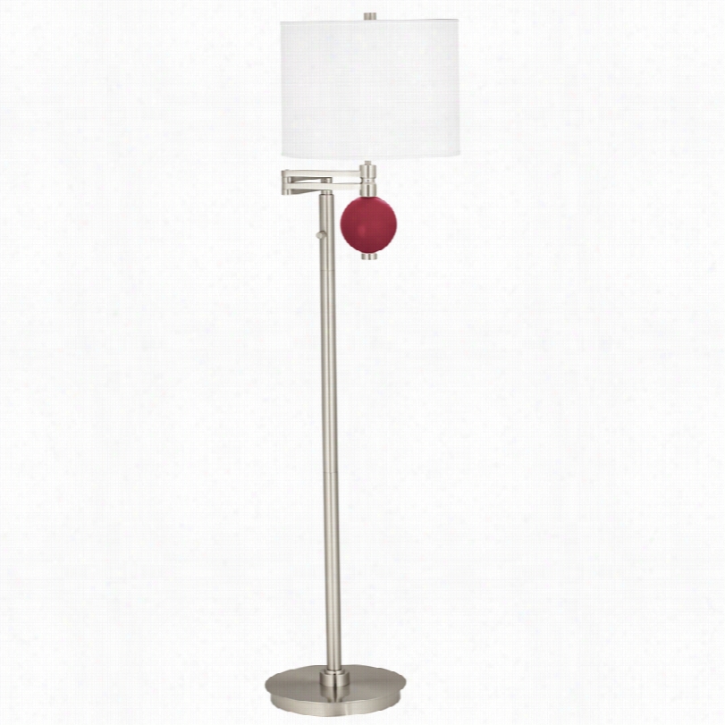 Contemporary Ahtique Red Niko 58-inch-h Swing Armfloor Lamp