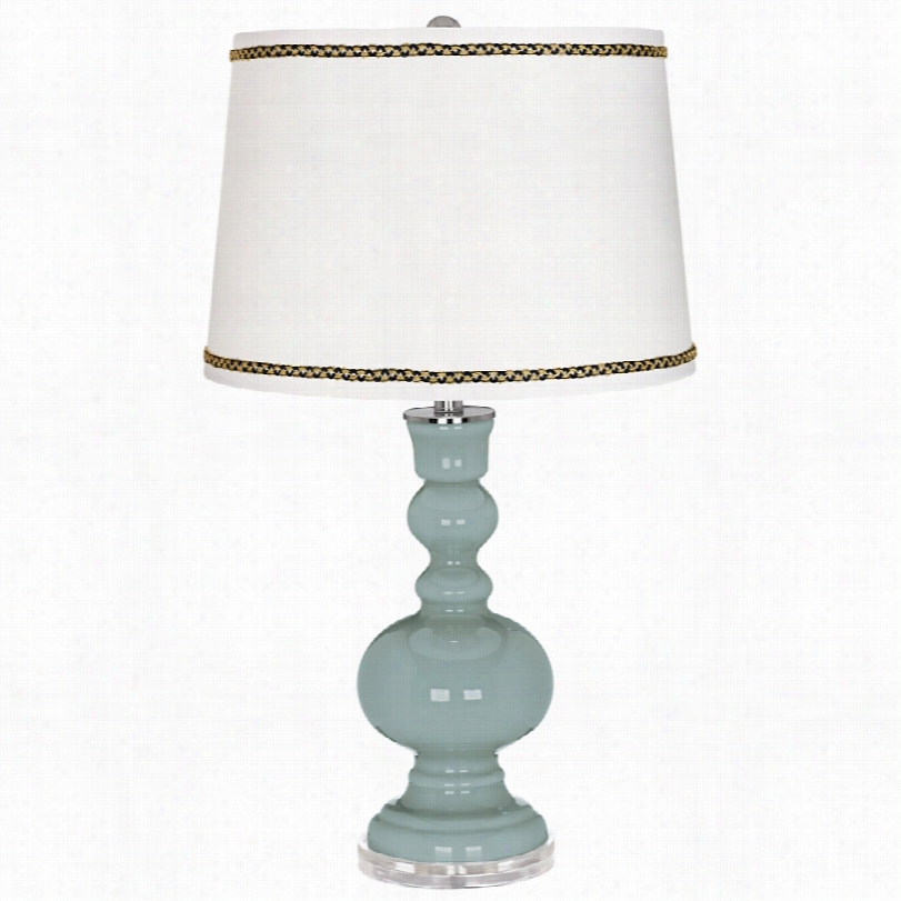 Contem Porary Aqua-sphere Apothecary Table Lamp In The Opinion Of Ric-rac Trim