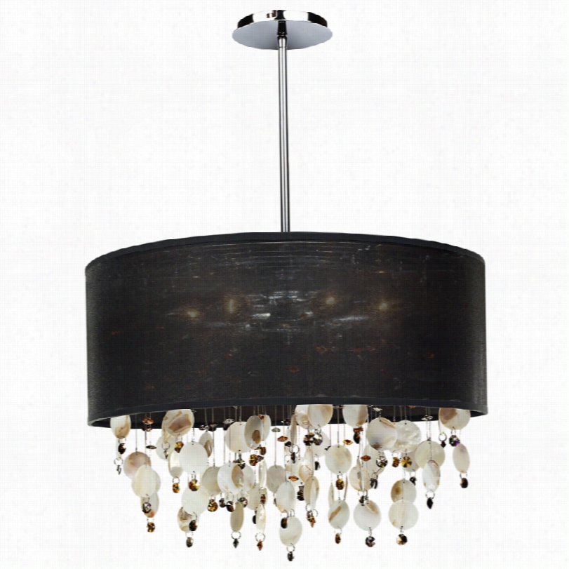 Contemporary Around Town Oyster And Topaz 21-inch-w Pendant Chandelier