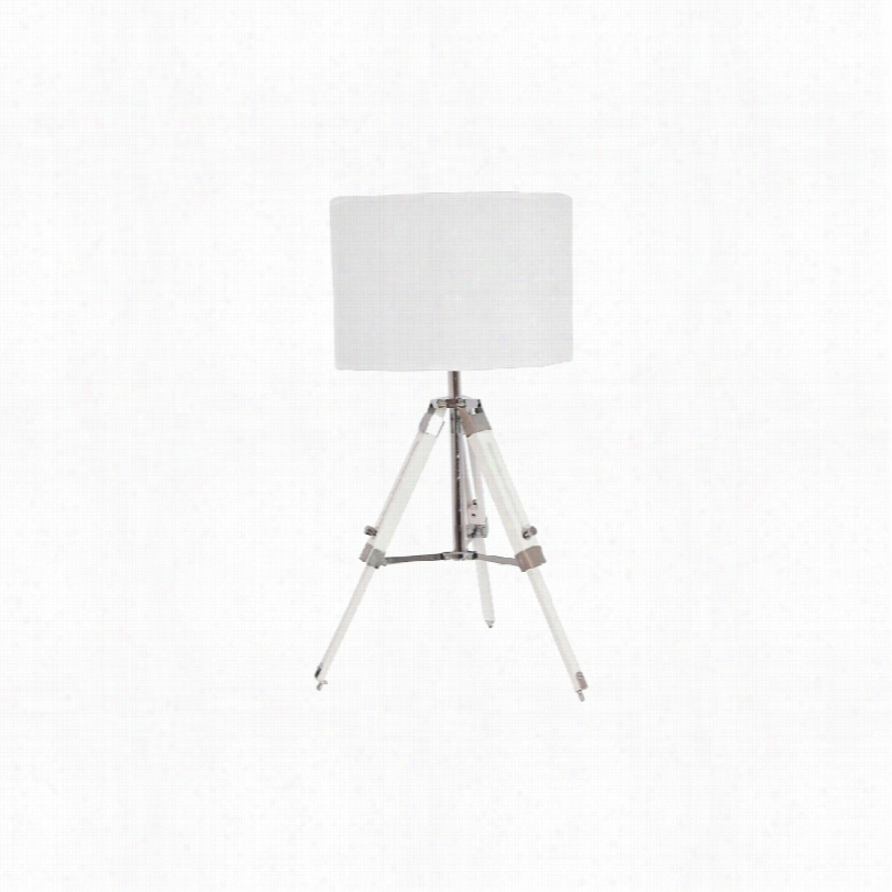 Contemporayr Artecch White Wood Triod Adj Ustable Table Lamp