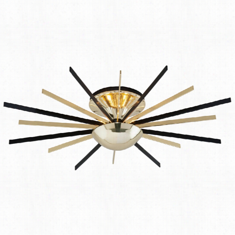 Contemporary Atomic Brass And Murky 25-inchw- Led  Ceiling Light