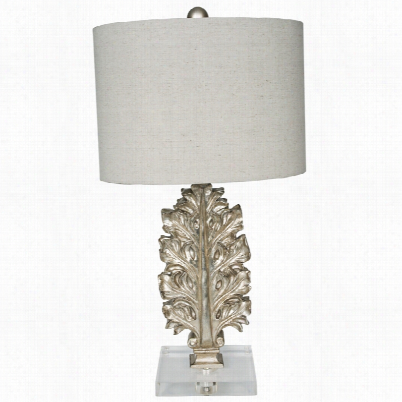 Conttemporary Bellaire Silver Metallic Leaf  2 1/2-inch-h Table Lamp