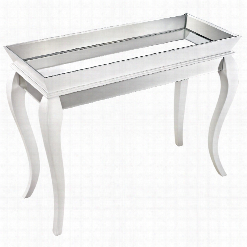 Contemporary Bent Glass Gloss White 31 1/2-inch-h Console Table