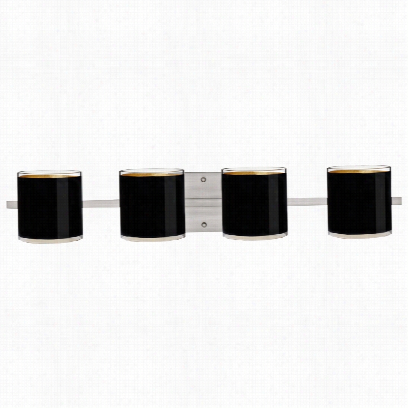 Contemporary Besa Pogo Black Shade Nickel 31-inch-w Bathroom Light