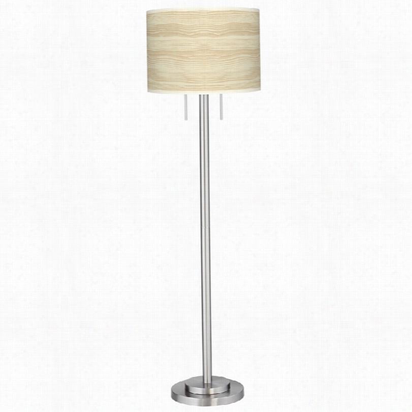 Contemporart Birhc Blonde Pattern Nickel 63-inch-h Garth Floor Lamp