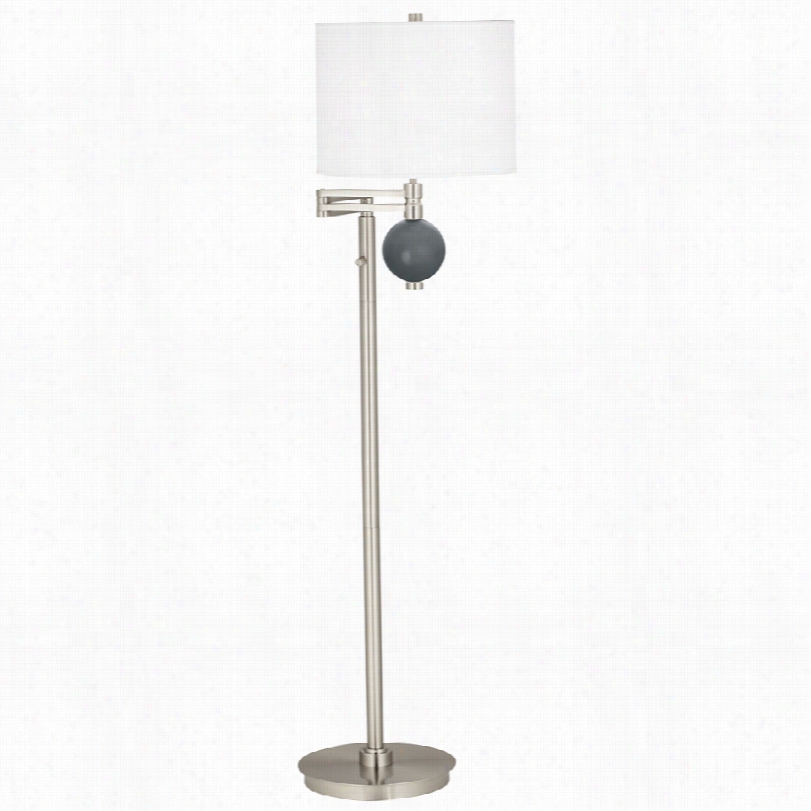 Contemporary Black Of Night Niko 58-inch-h Swing Arm F Loor Lamp