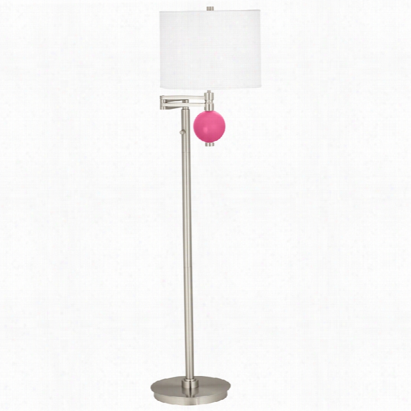 Contemporary Blossom Pink Niko 58-inch-h Swing Arm Floor Lamp