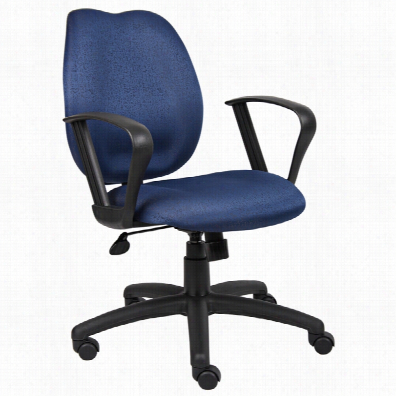 Contemporary Boss Blue Loop Armm Adjustqble Task Chair