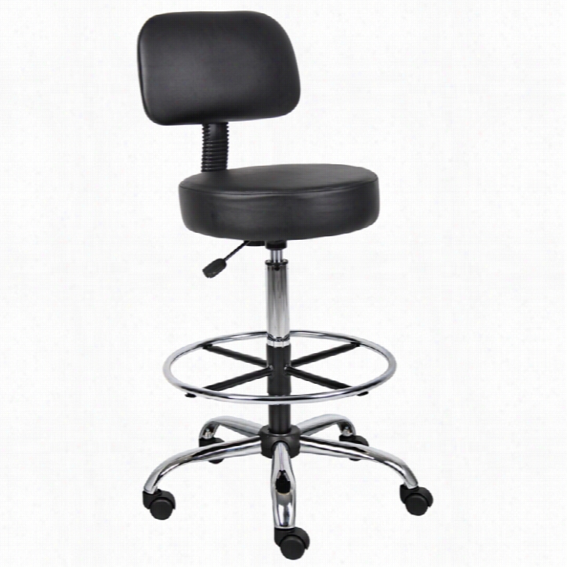 Contemporary Boss Caressoft Black Adjustable Medical Or Drafting Stoool