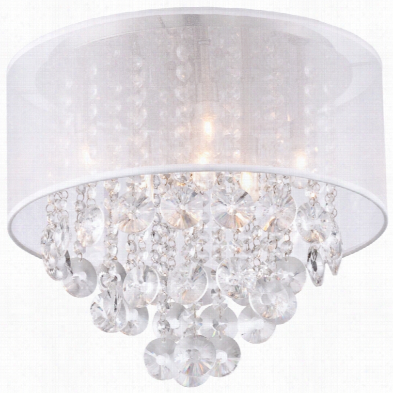 Contemp0rary Bretton  Silver  Shade1 6-inch-w Crystal Ceiling Light