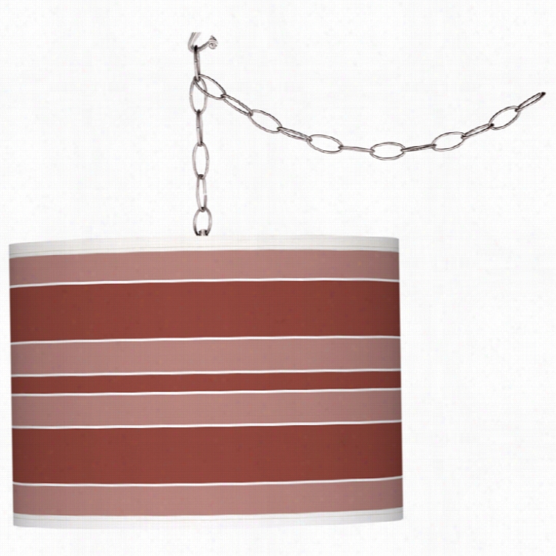 Contemporary Brick Pavre Bold Stripe Glow 13 1/2-inch-w Plug-in Pendant