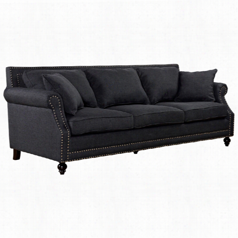 Contemporary Csmden Woo D Gray Linen Sofa
