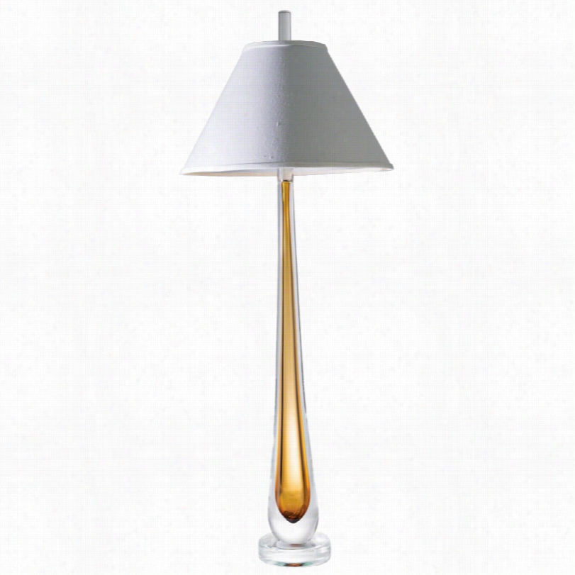 Contemporary Captrued Amber Art Glass Contempor Ary 42-inch-h Buffet Lamp
