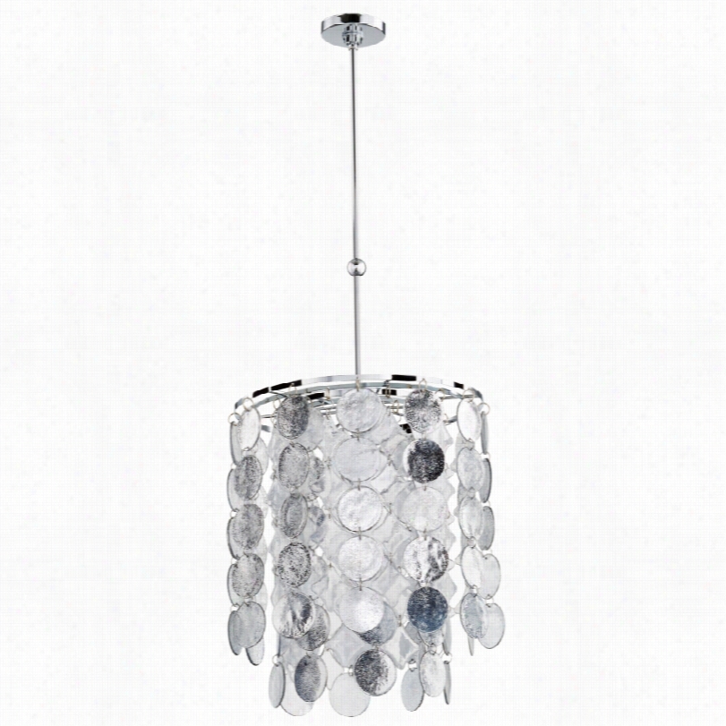 Conntemporary Carina Shattered Silve  Glass 17 3/4-inch-w 6-light Pendant