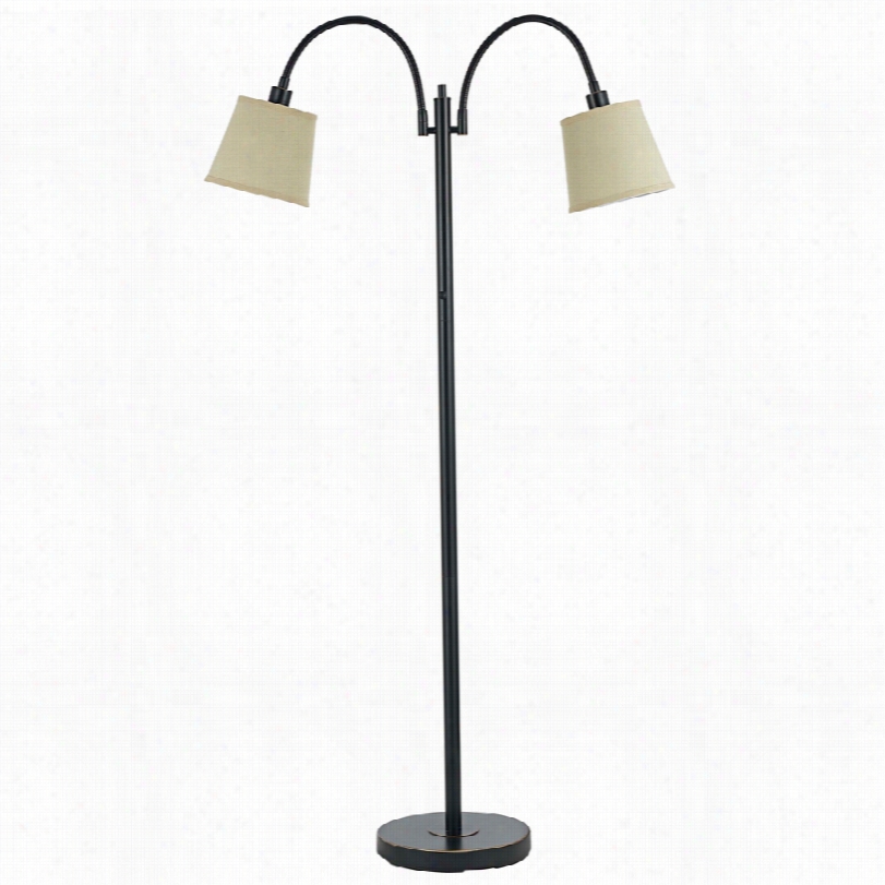 Contemporary Clark Dark Bronze With Tapered Shade Modern Floor Lamp