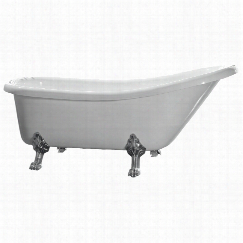 Contemporary Clawfoot White Acrylic Bathtub