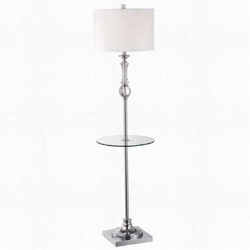 Contemporary Cobee Crystal Chrome Tray Table 60-inch-h Floor Lamp