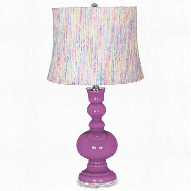 Contemporary Color Plus Candy-strjpe Radiant Orchid Apothecary Synopsis Lamp