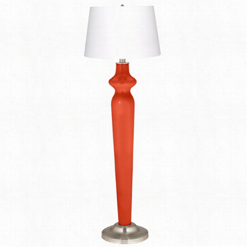Contemporary Color Plus Daredevil Lido Iwth Glass 12-inch-w Floir Lamp