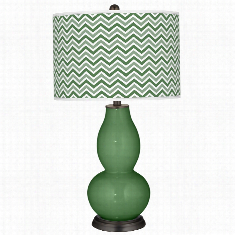 Contemporary Color Pluus Garden Grove Narrow Zig Zag Art Shade Table Lamp