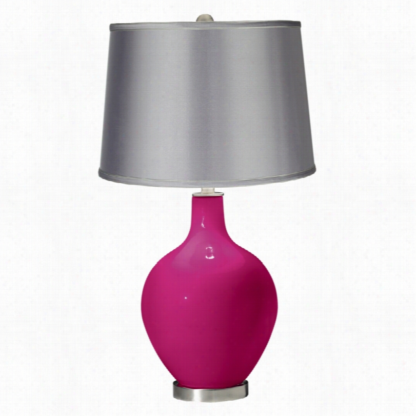 Contemporary Color Plus Purple Satin Ligh Tgray 28 /2-inhc-h Tabble Lamp