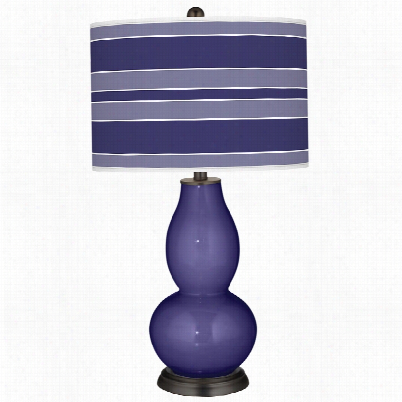 Contemporary Color Plus Valiant Violet Wiith Double Gourd Glass Table Lamp