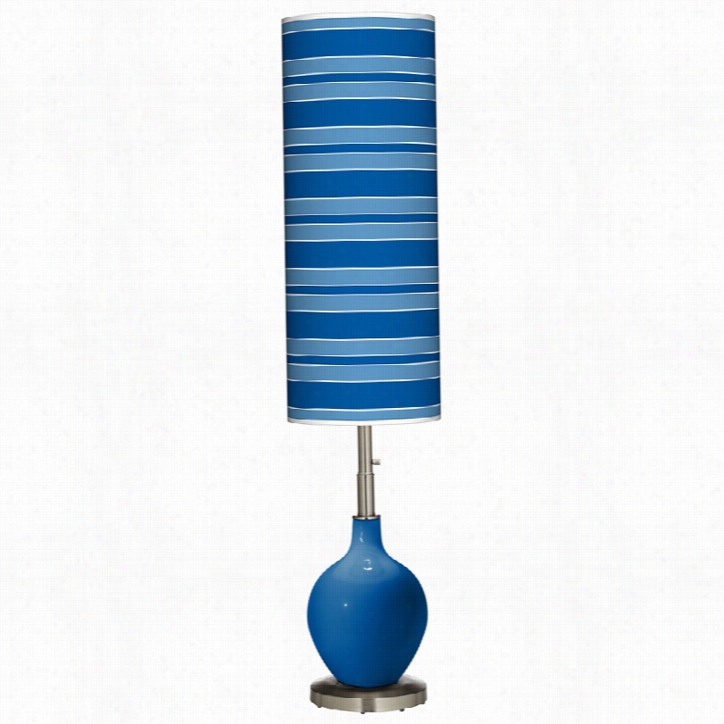 Conttemporary Contemporary Hyper Blue  Confident Stripe Ovo Floor Lamp