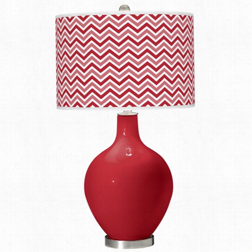 Contekporary Contemporary Red Narrow Zig Zag Ovo Colo Rplus Tale Lamp