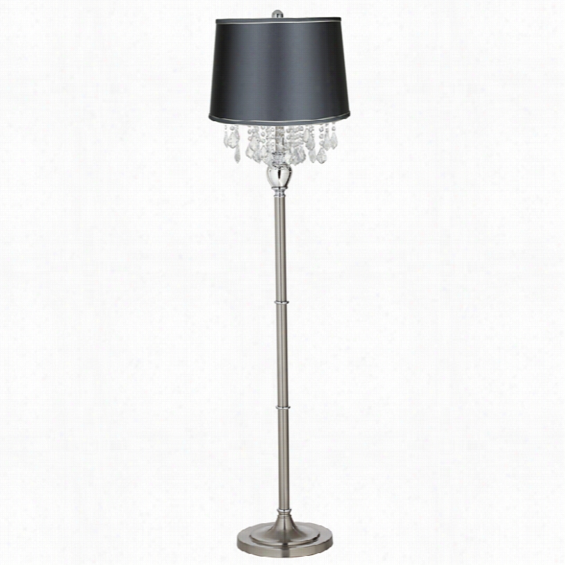 Contemporary Crystals Dark Gray Satin Shade 62 1/2-inchh Floor Lamp