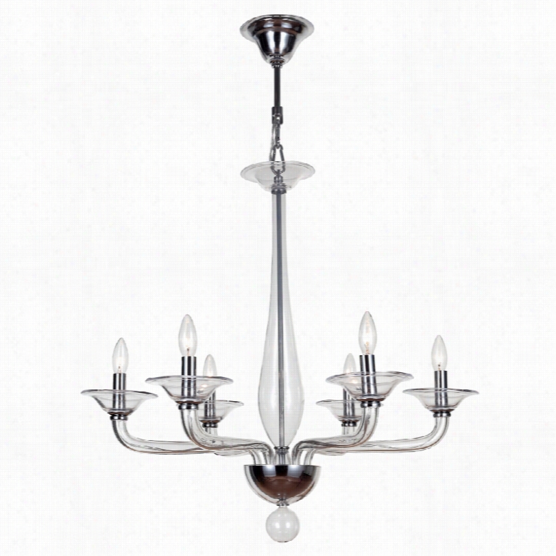 Contemporary Crystorama Stelka Clear Polihsed Chrome 30-inch-w Chandelier