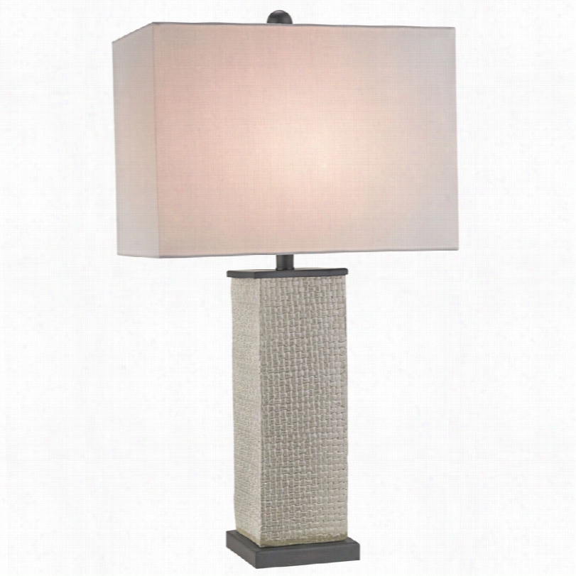 Contemporary Currey And Company Reed Gray Terracotta 31-inch-h Table Lamp