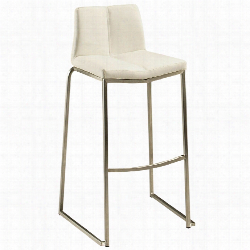 Contemporary Daqo Ivory Faux Leahter Counter Stool