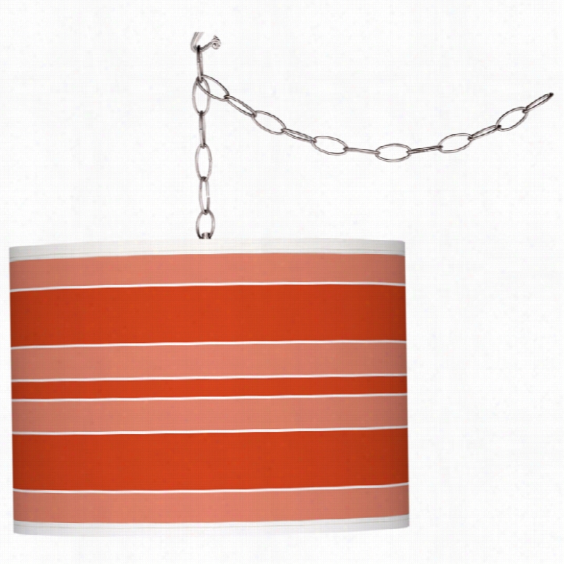 Contemporary D Aredevil Bold Stripe Glow 13 1/2-inch-w Plug-in Pendant